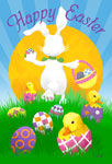 bunny hiding eggs